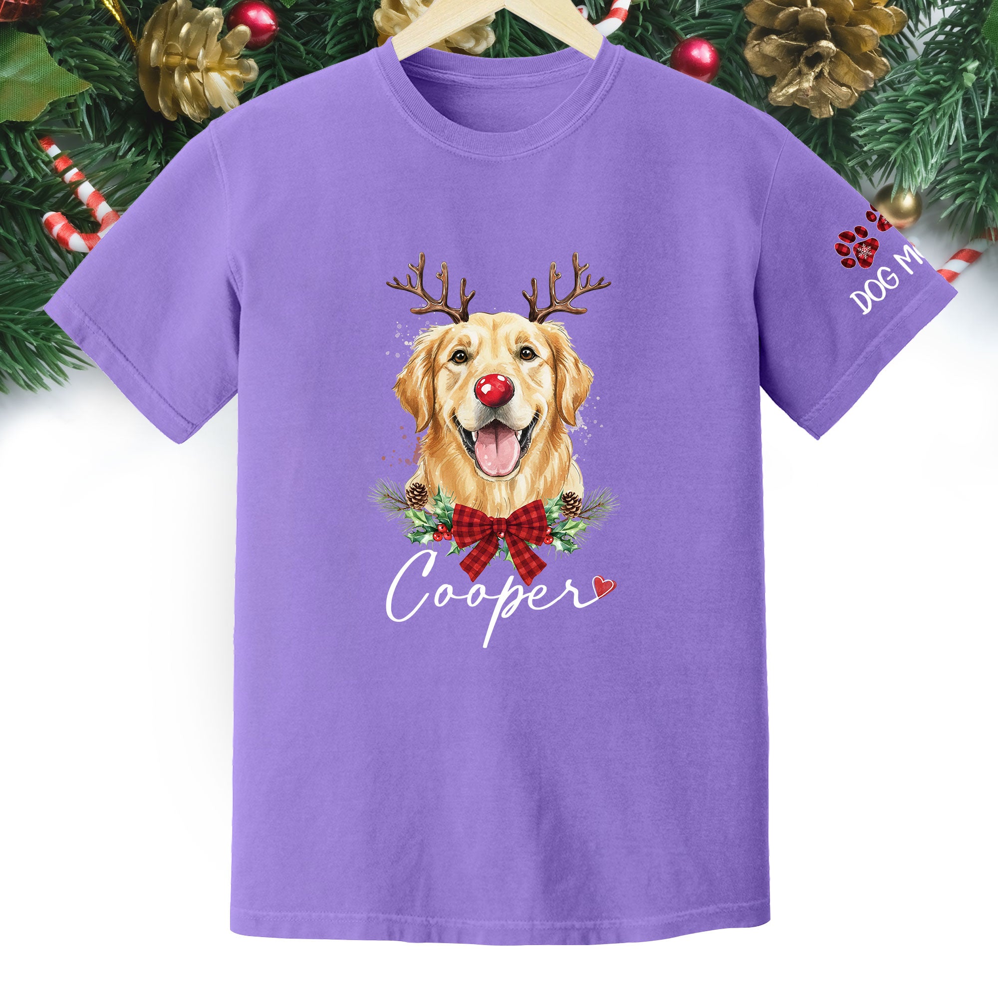 Dog Mom Christmas T-Shirt – Cute Personalized Holiday Tee for Pet Lovers