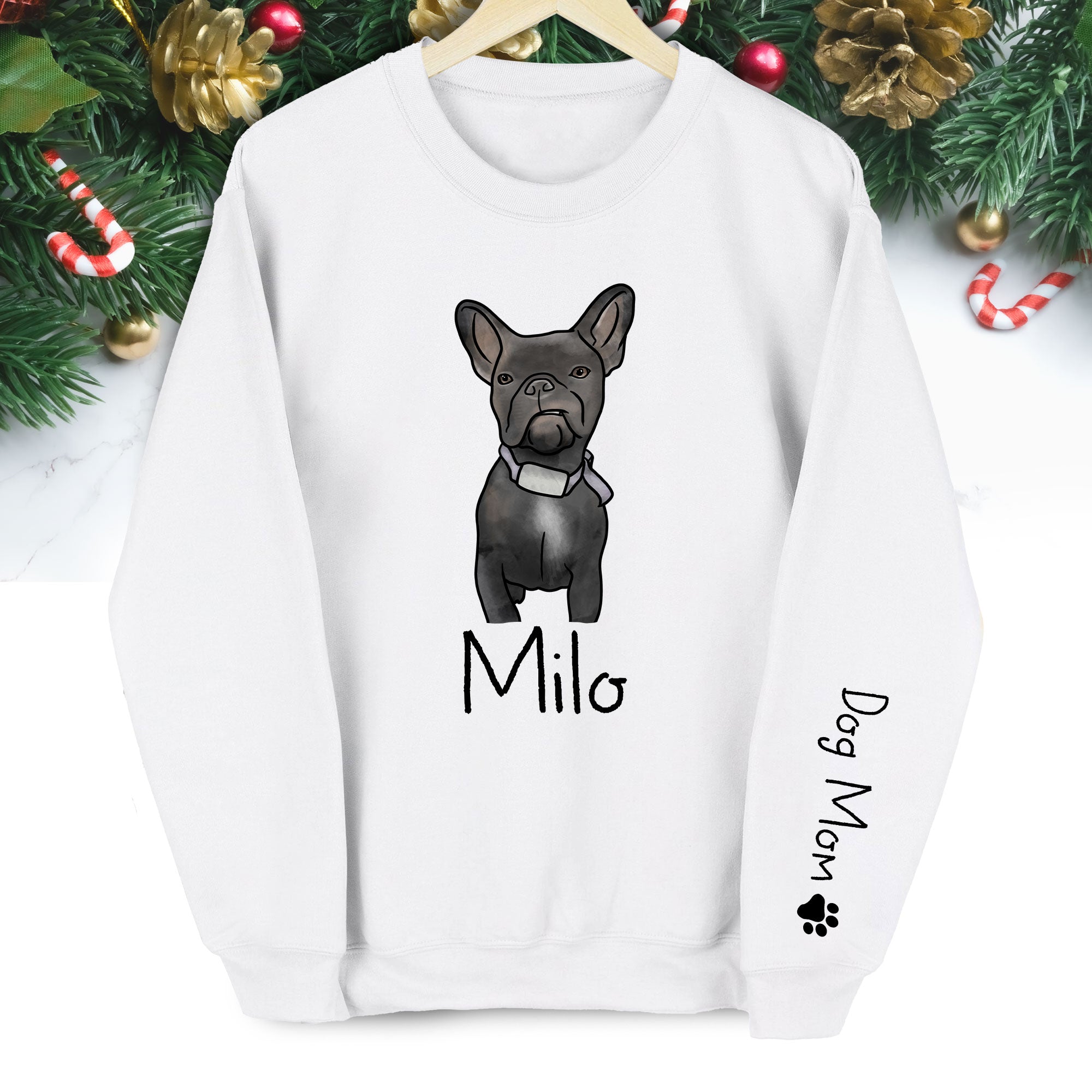 Custom Dog Lover Sweatshirt – Personalized Pet Photo Crewneck, Christmas Gift for Women