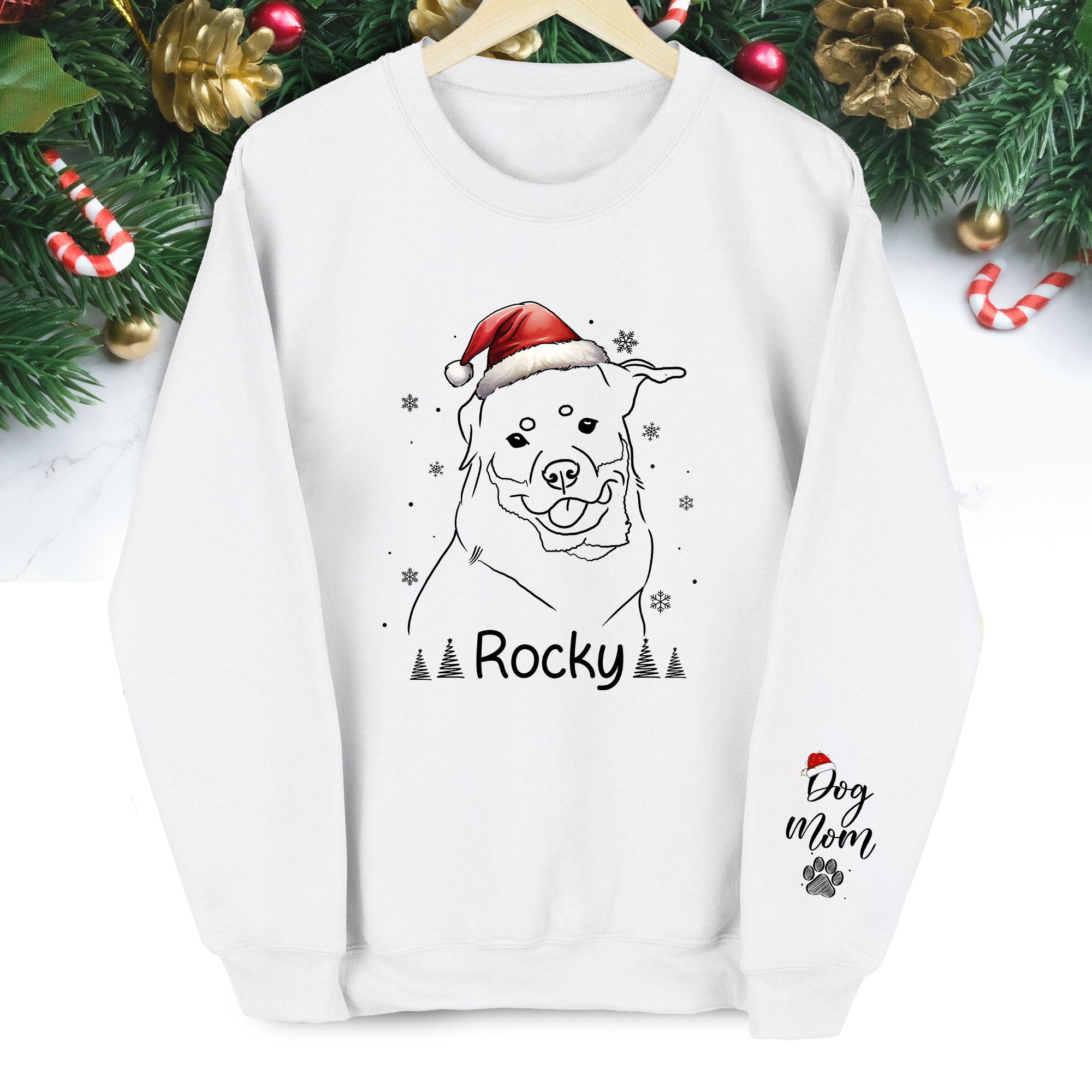 Personalized Dog Mom Sweatshirt – Custom Name and Photo Sweater, Cute Christmas Gift