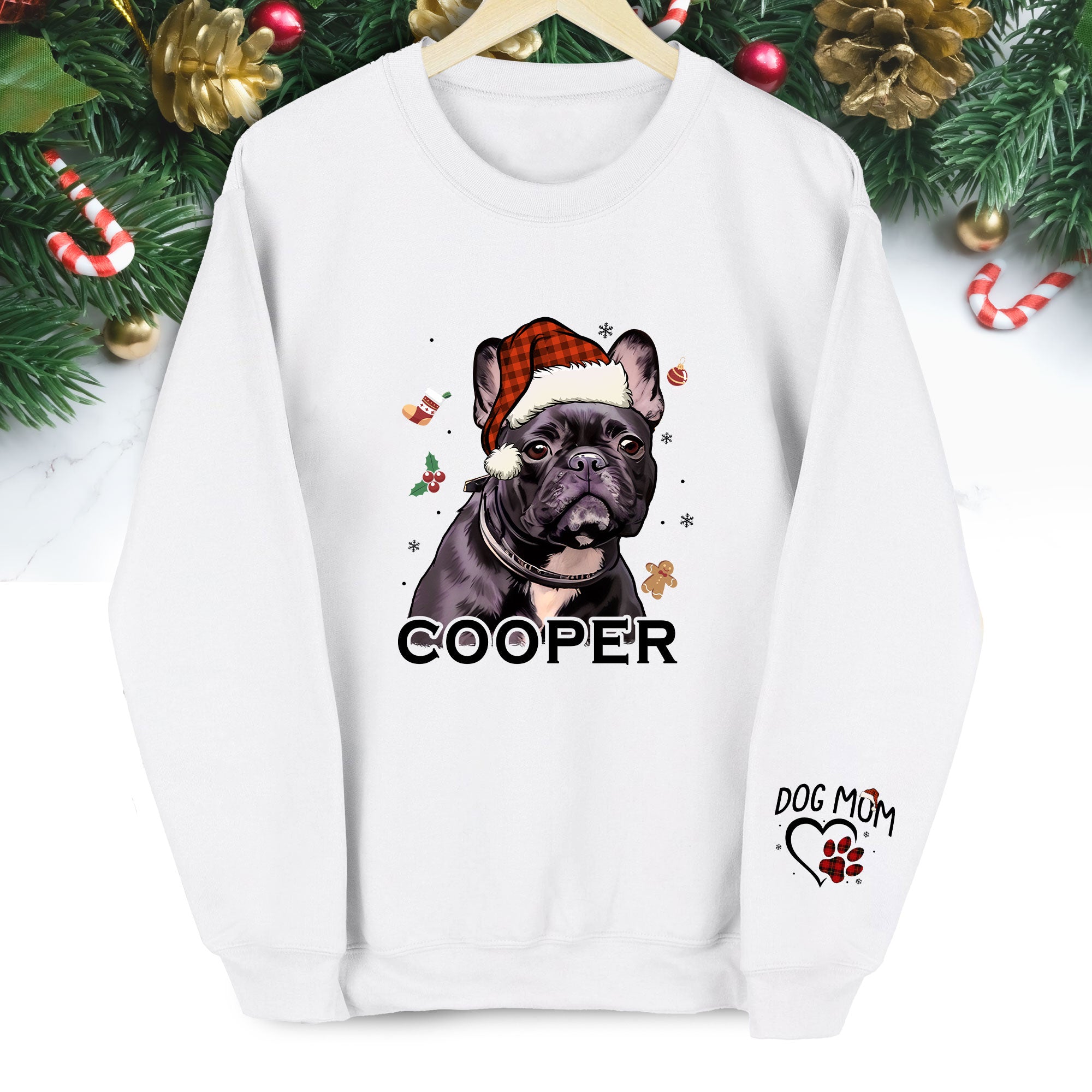 Custom Dog Christmas Sweatshirt – Personalized Pet Photo Top, Funny Gift for Pet Lovers