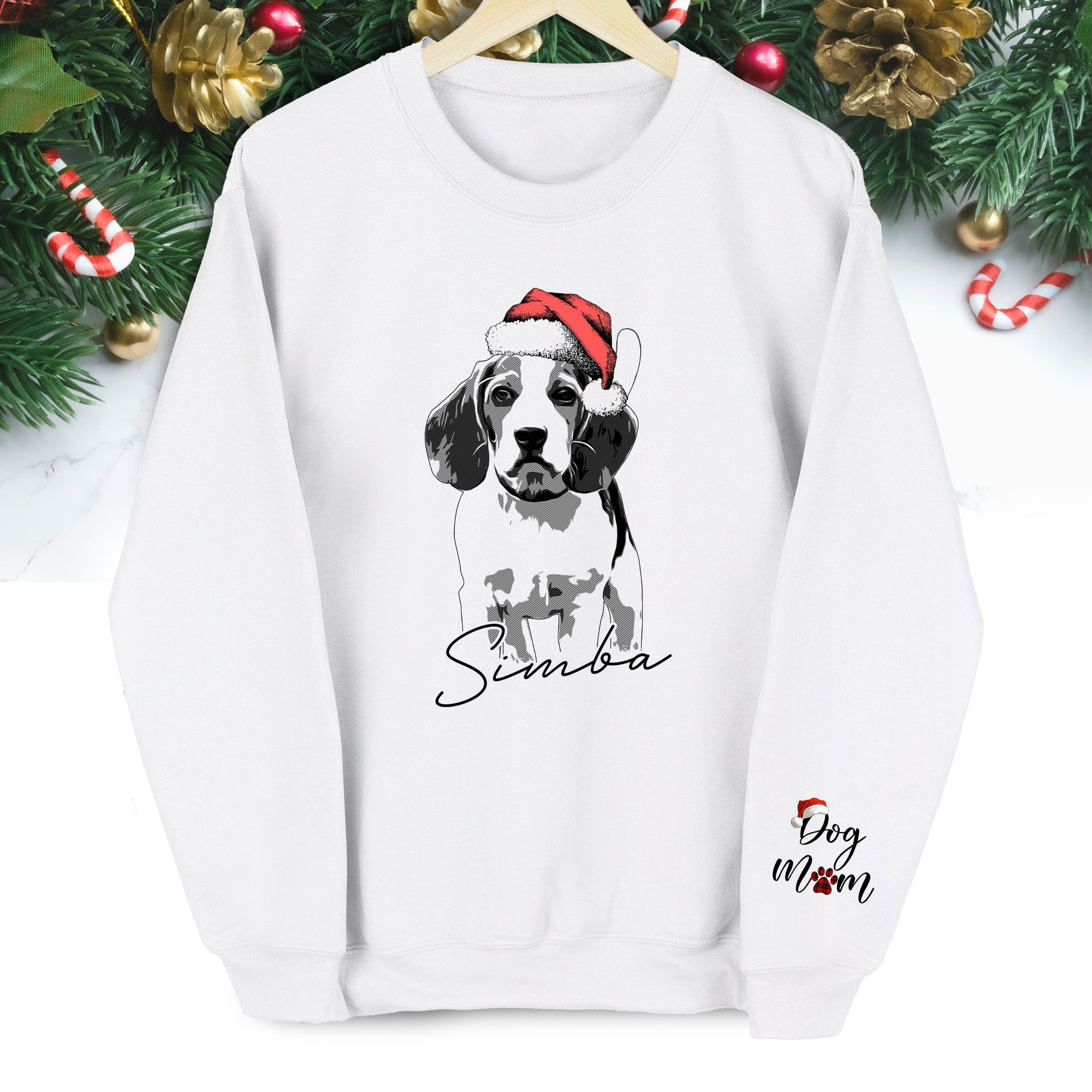 Custom Pet Christmas Sweatshirt – Personalized Dog Photo Shirt, Cozy Gift for Dog Lovers