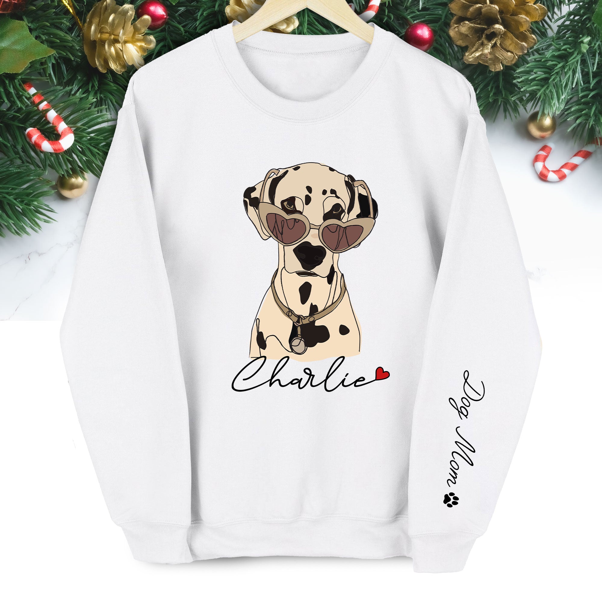 Custom Dog Sweatshirt – Personalized Pet Design with Your Dog’s Minimalist Portrait