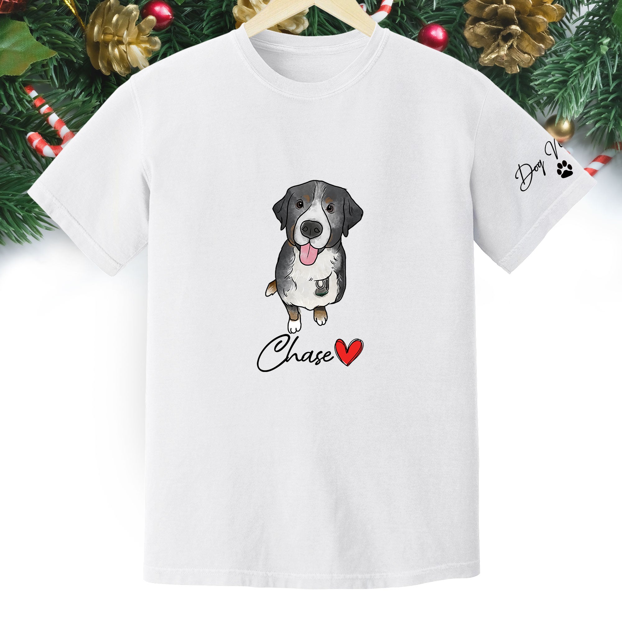 Personalized Dog Christmas Shirt – Custom Pet Photo Shirt, Gift for Dog Mom, Dog Dad