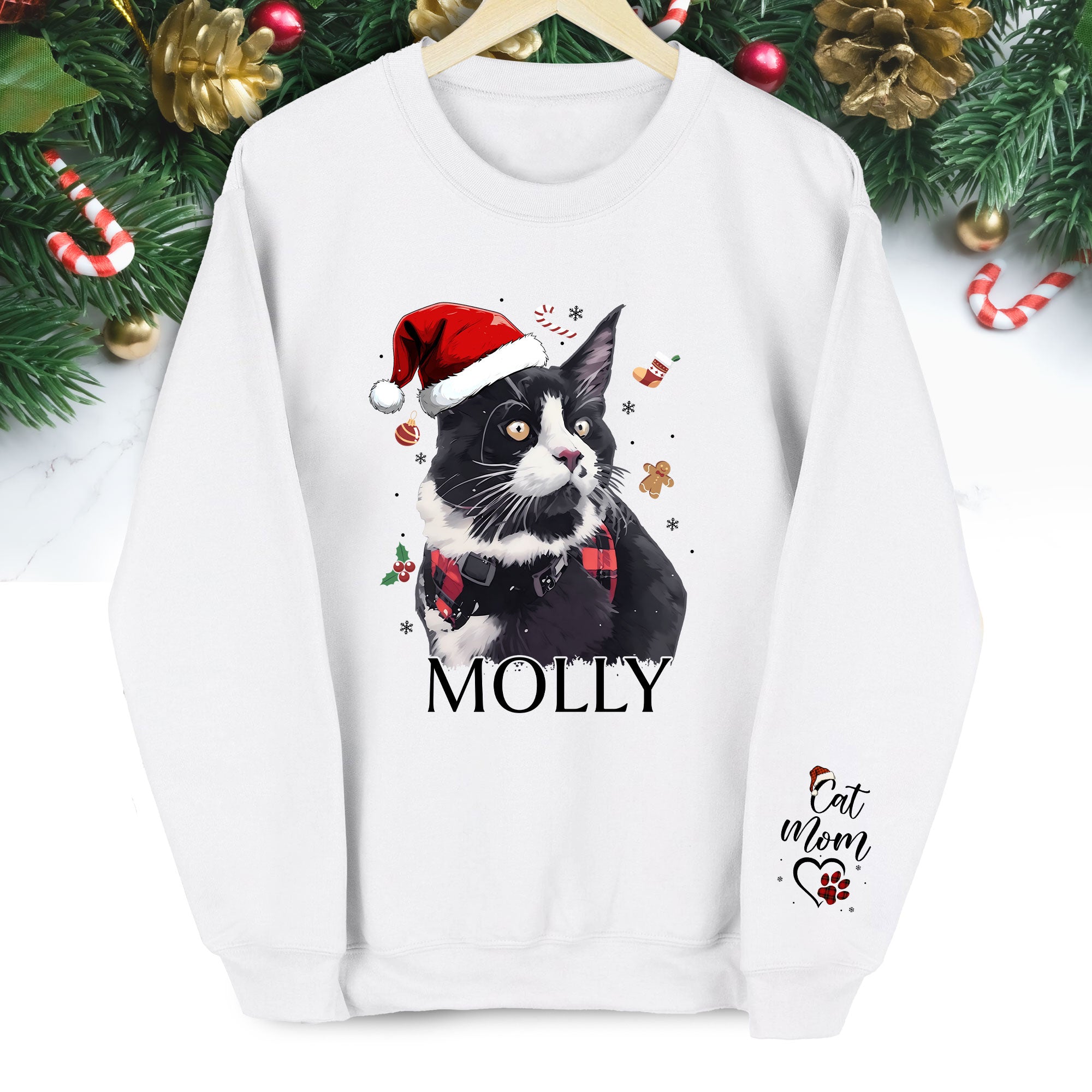 Personalized Sweatshirt for Cat Moms – Custom Cat Design with Your Pet’s Photo