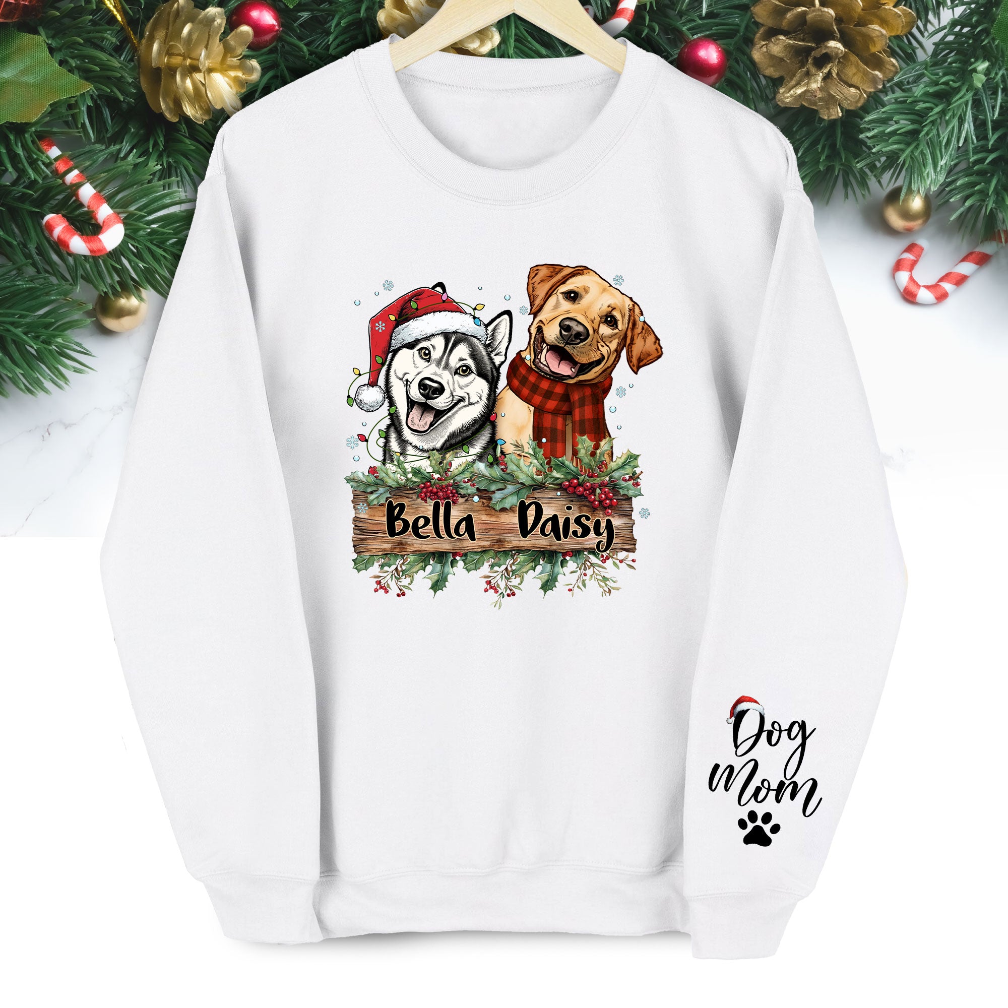 Personalized Pet Sweatshirt – Custom Two Dogs Design