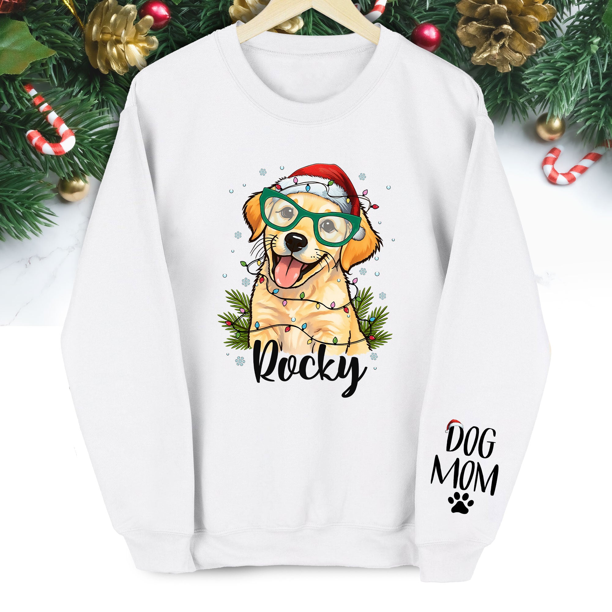 Custom Pet Portrait Sweatshirt – Funny Holiday Dog Gift