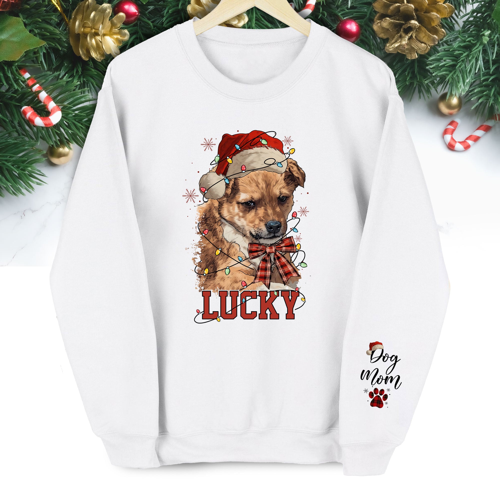 Custom Dog Christmas Sweatshirt – Personalized Pet Gift