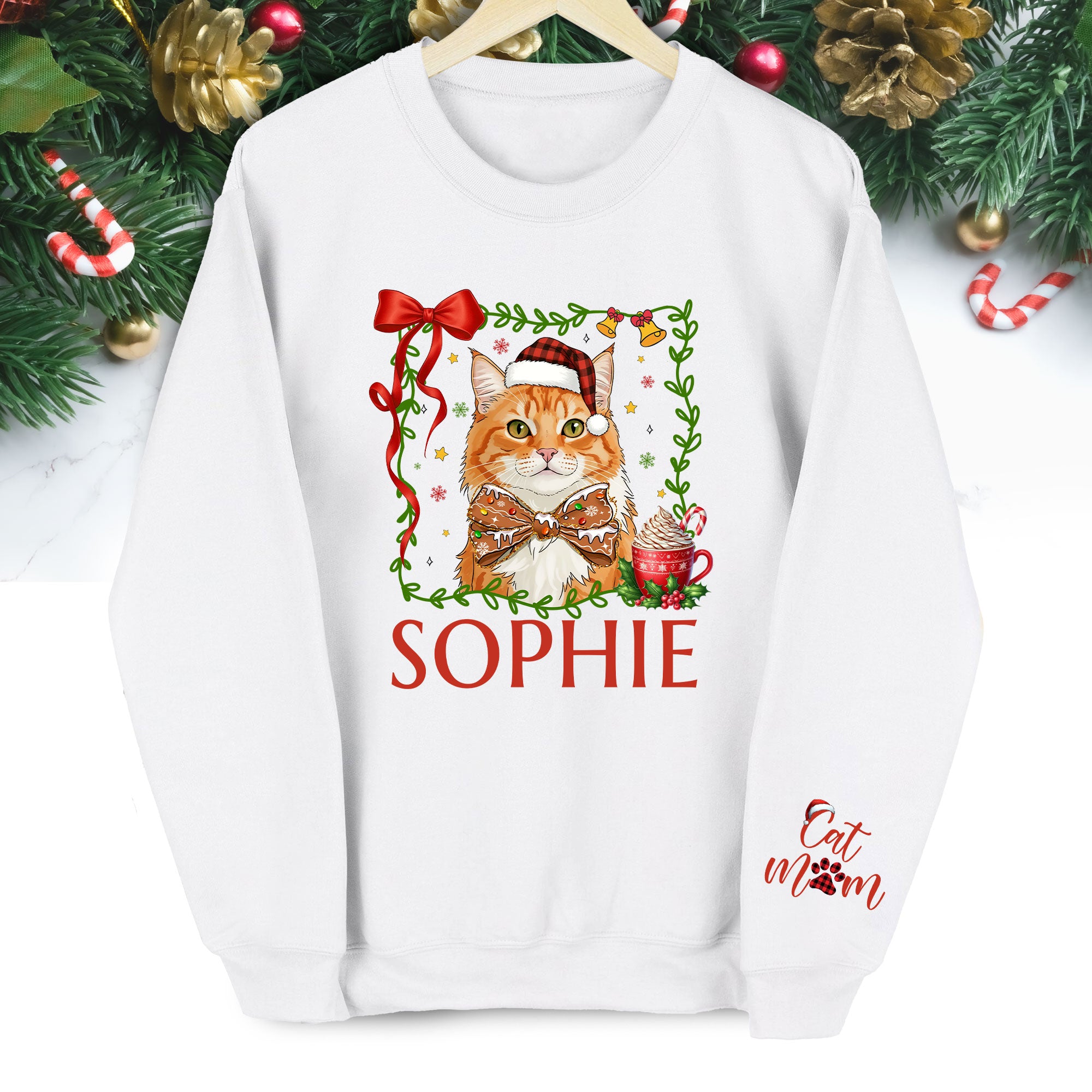 Personalized Cat Mom Sweatshirt – Holiday Sweatshirt for Women