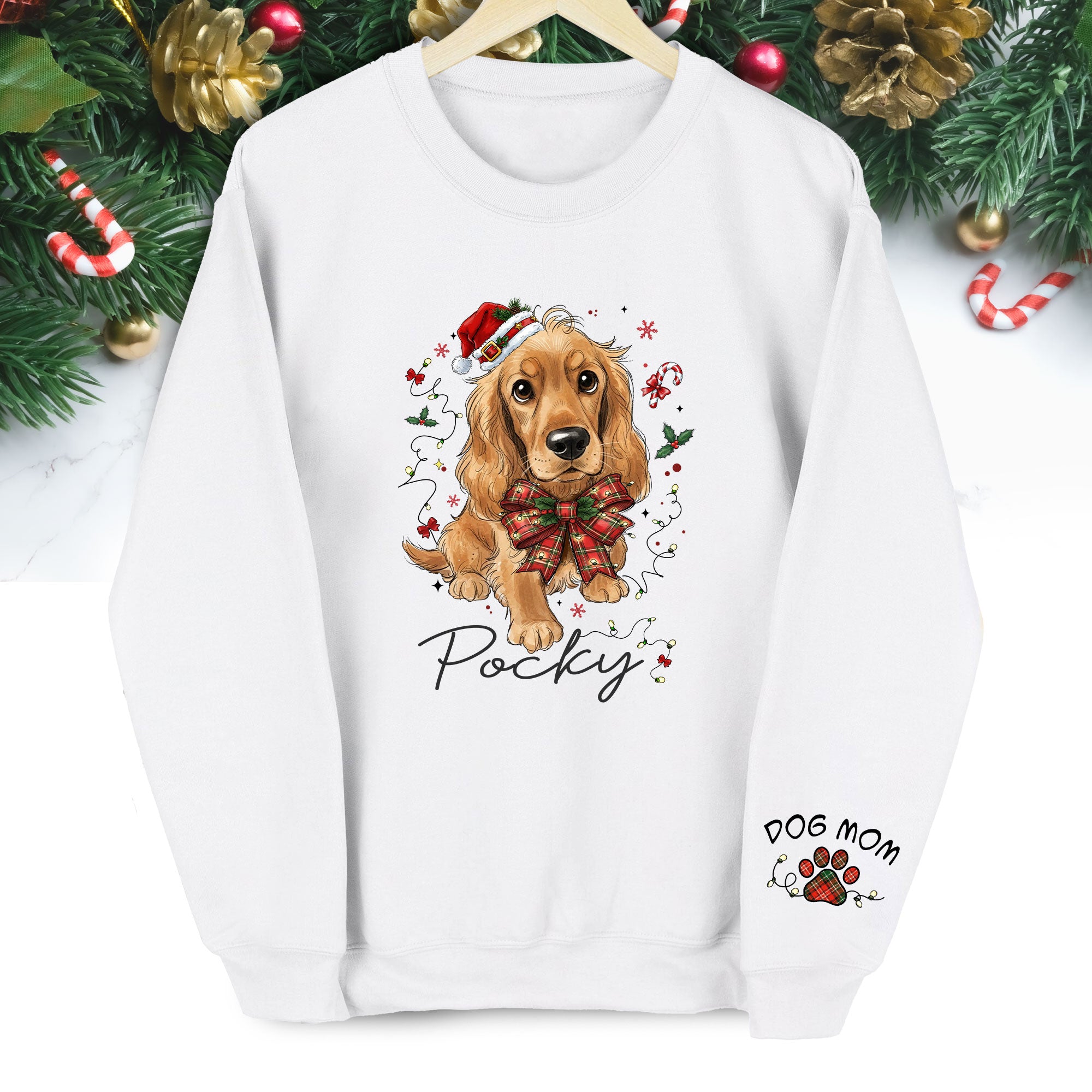 Dog Mom Christmas Sweatshirt – Custom Pet Lover Gift