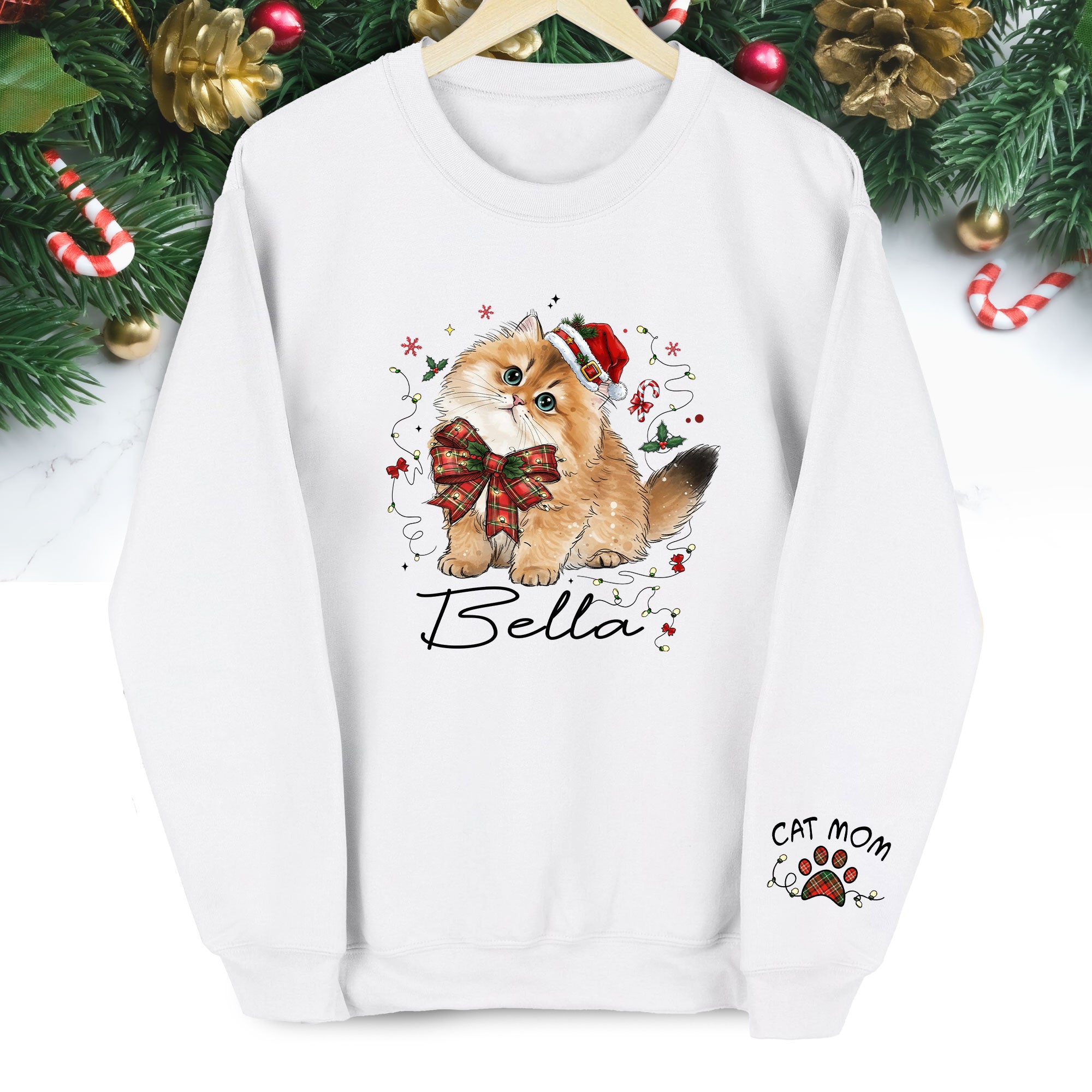 Custom Pet Lover Sweatshirt – Handmade Christmas Gift for Women & Cat Moms