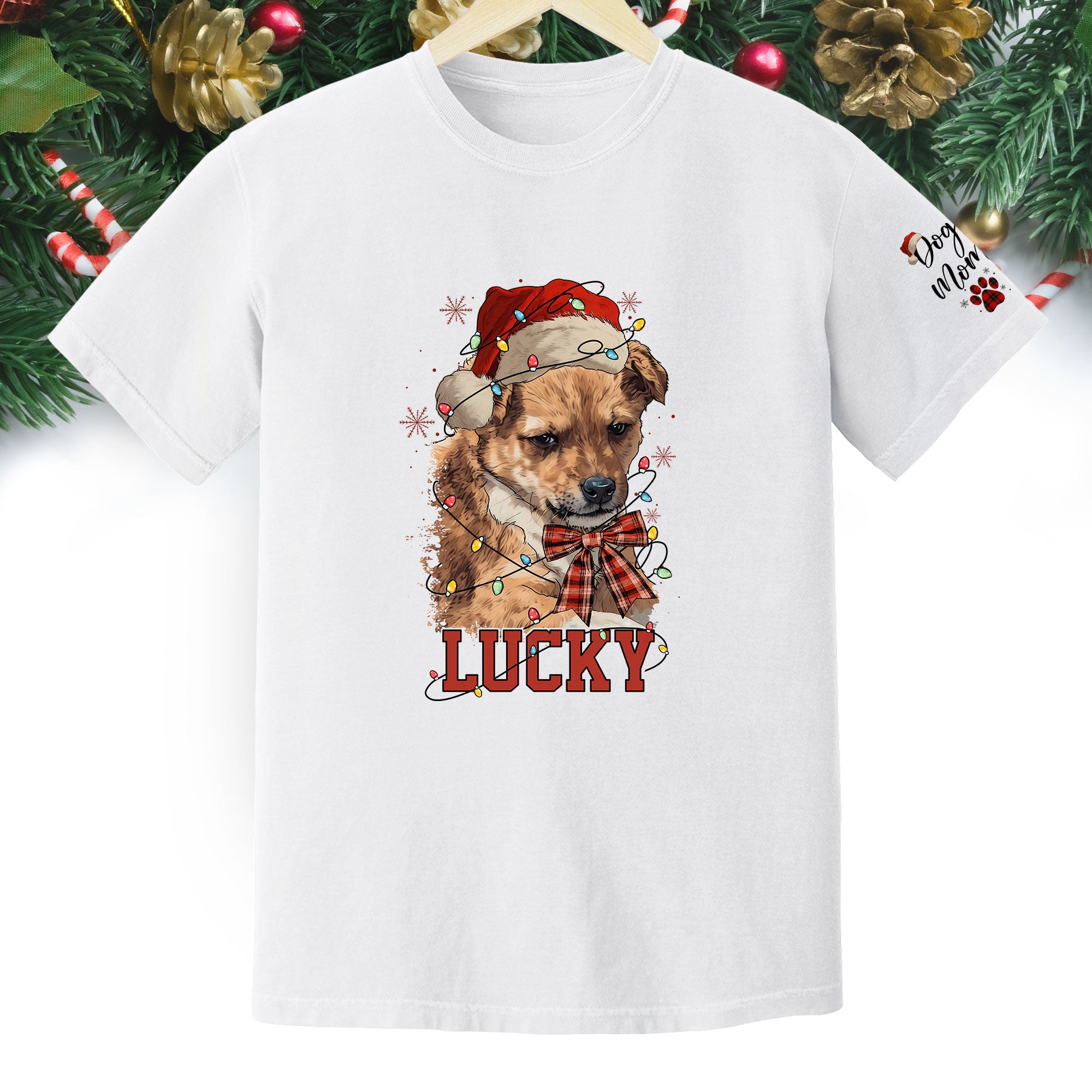Custom Dog Shirt – Personalized Pet Photo T-Shirt, Holiday Gift for Dog Mom