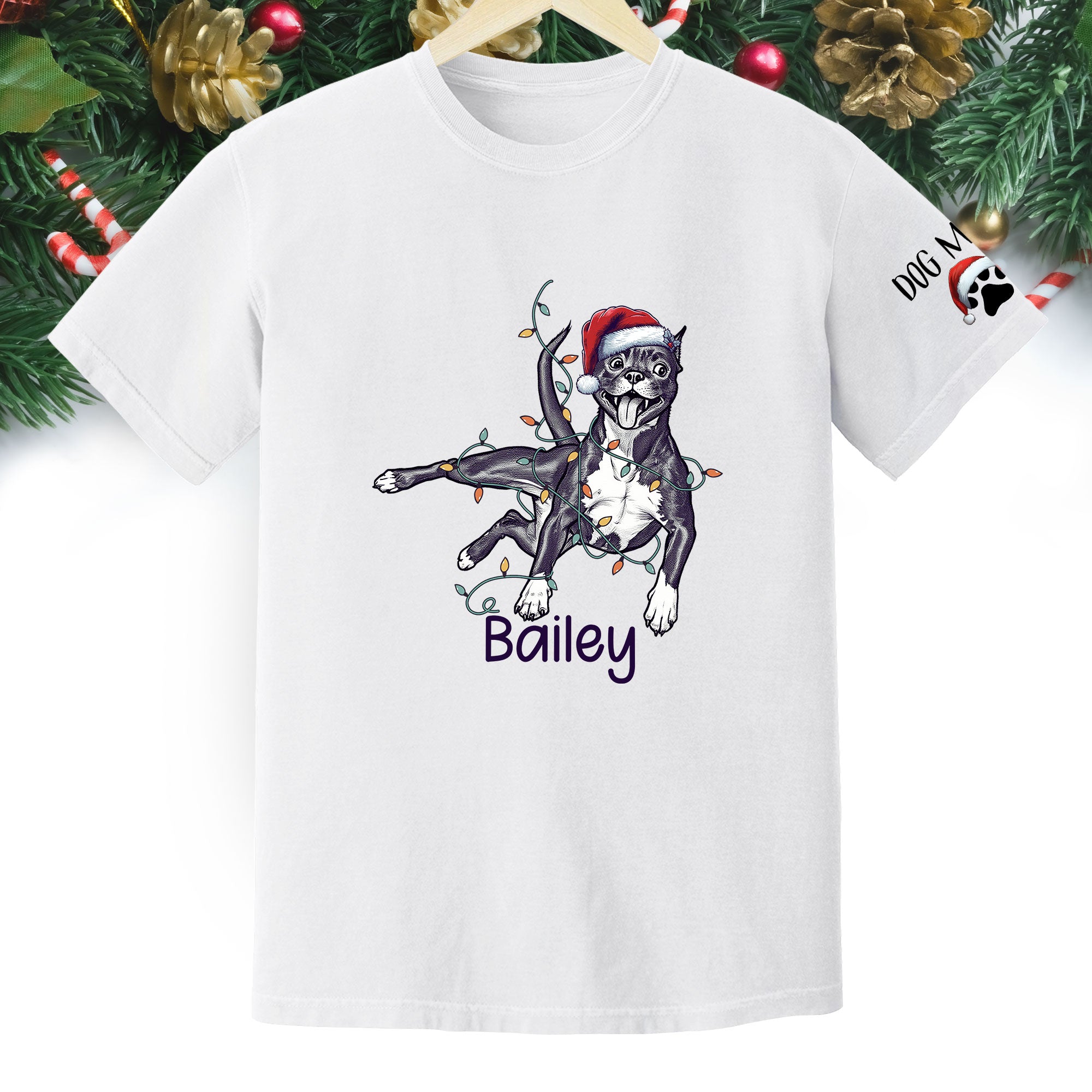 Personalized Dog Christmas T-Shirt – Custom Pet Photo Shirt, Gift for Pet Lovers