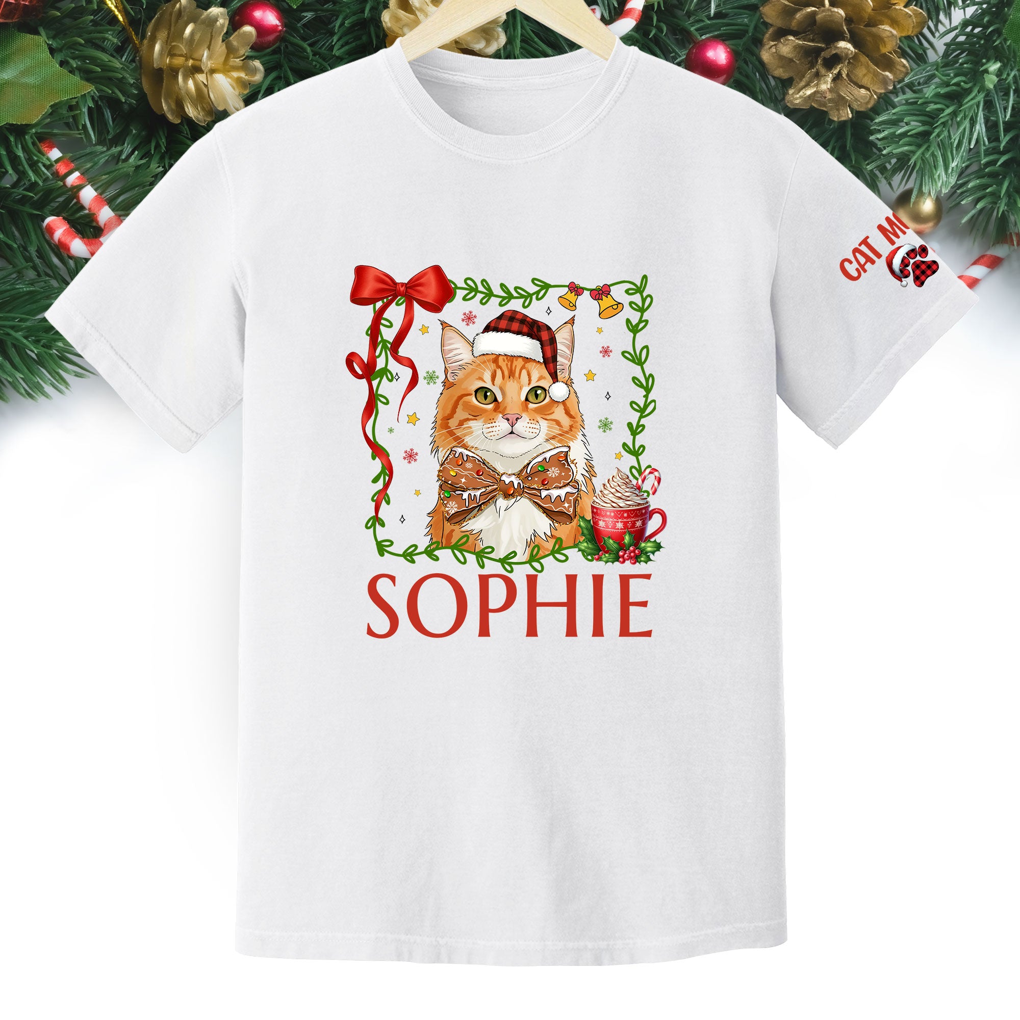 Custom Pet Christmas Shirt – Personalized Cat Photo Tee, Funny Holiday Gift for Cat Lovers