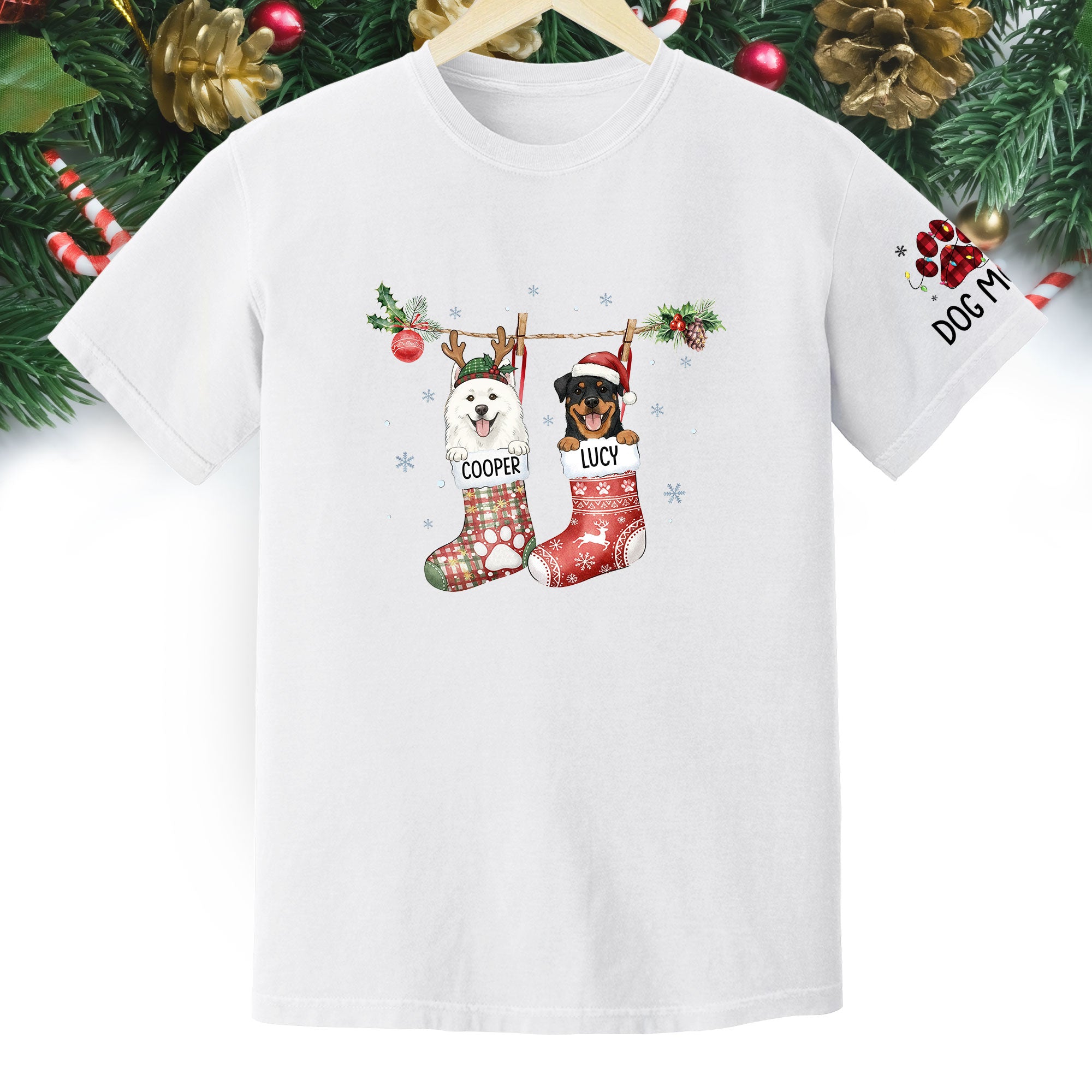 Custom Dog Lover Tee – Personalized Christmas Shirt, Cute Gift for Pet Lovers