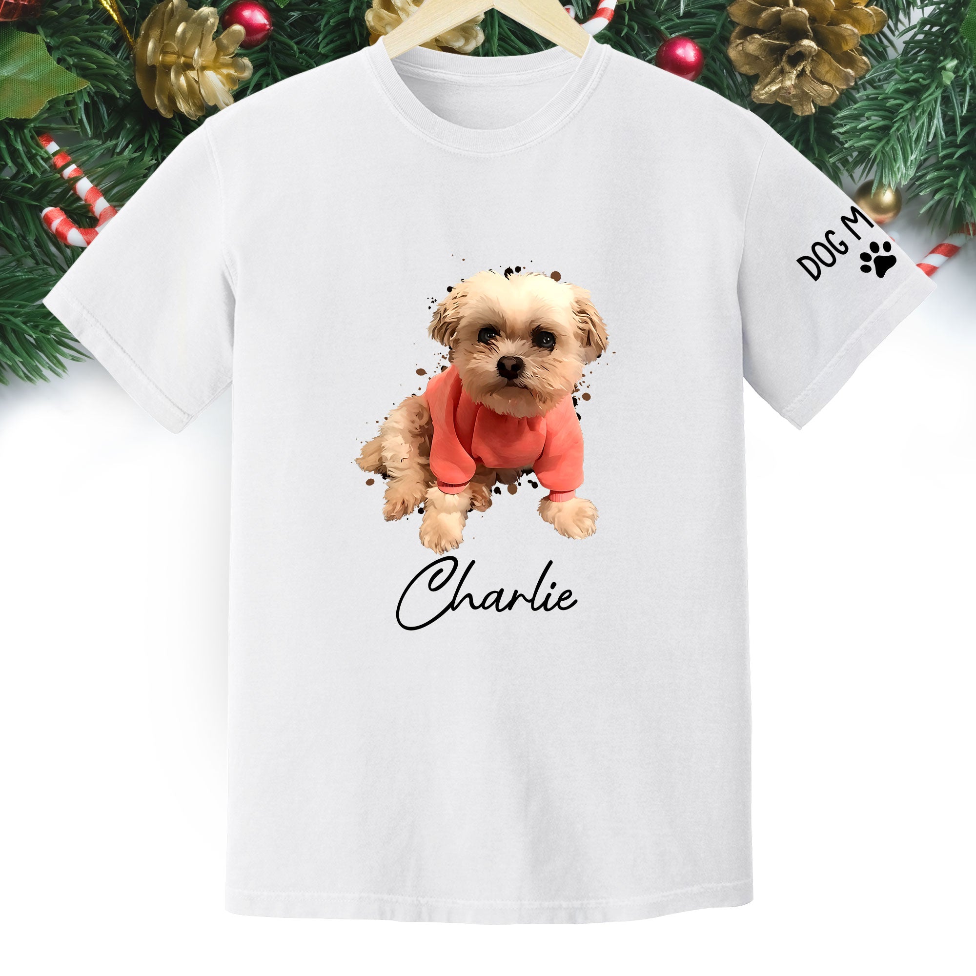 Personalized Dog Mom T-Shirt – Custom Dog Photo Shirt with Pet Name, Cute Gift for Pet Lovers