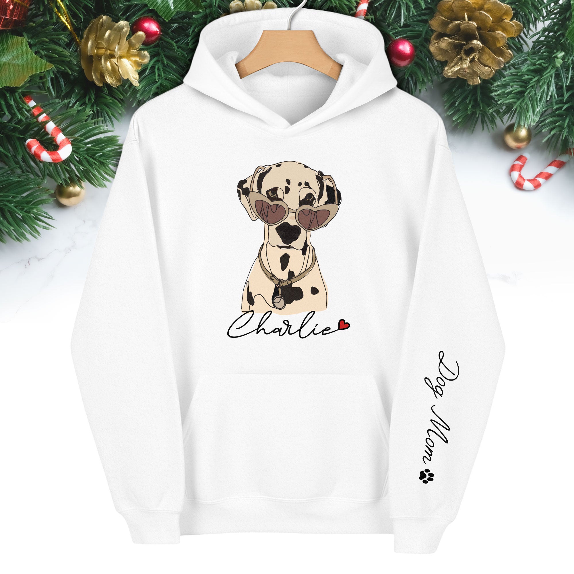 Personalized Dog Hoodie – Custom Pet Portrait with Name | Unique Gift for Pet Lovers