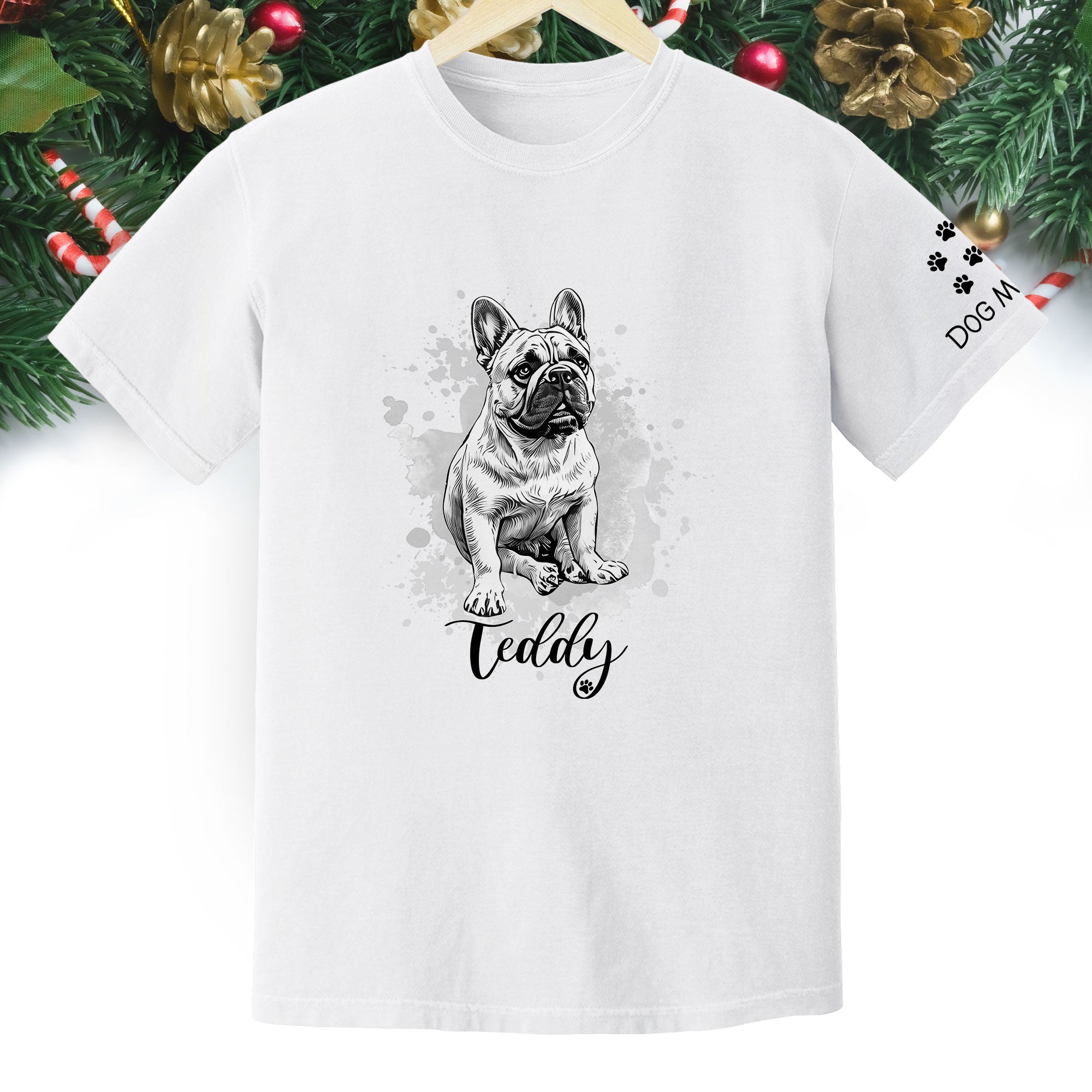 Custom Dog Mom T-Shirt – Personalized Pet Portrait Tee from Photo, Unique Gift for Dog Lovers
