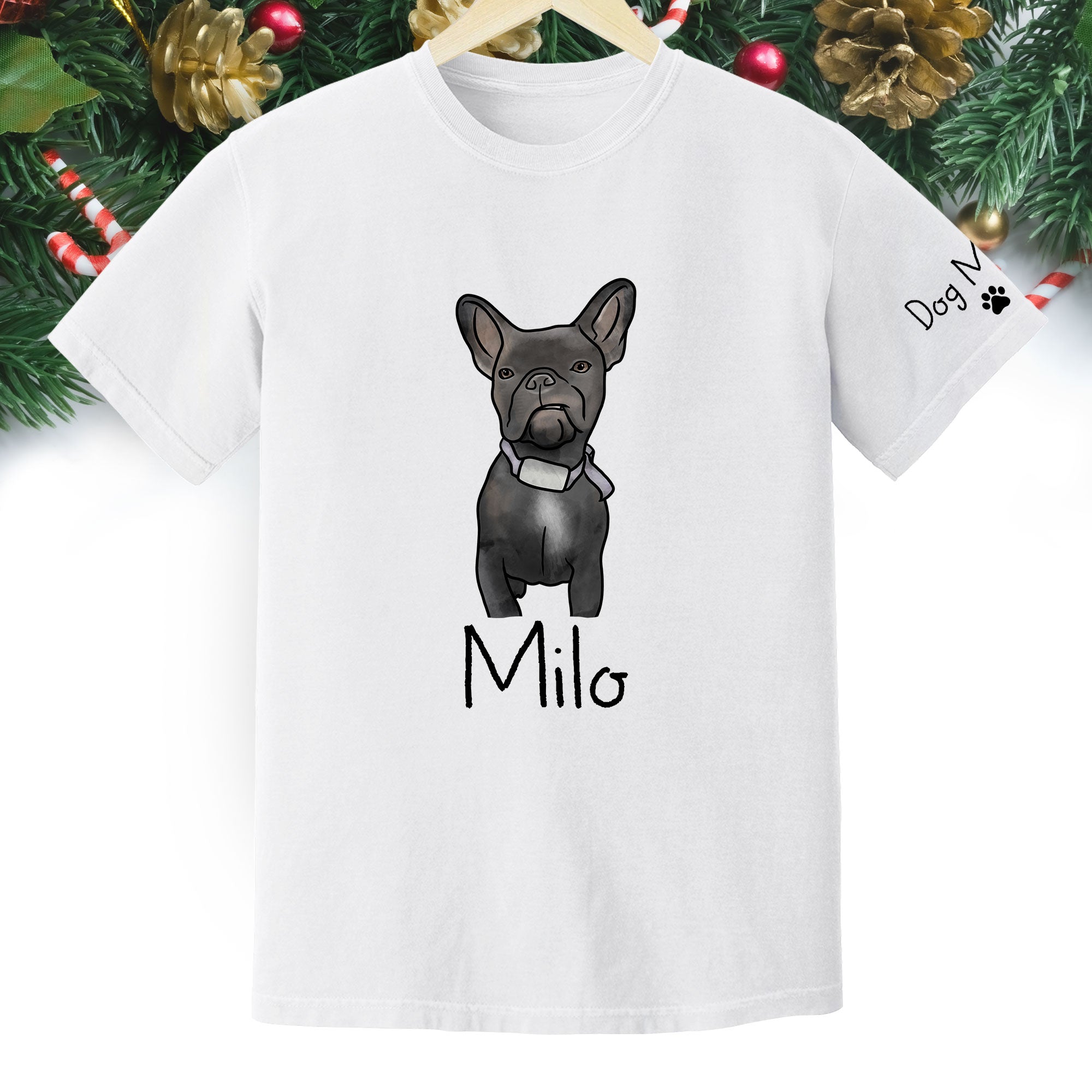 Custom Pet Portrait T-Shirt – Personalized Dog Lover Tee from Photo, Cute Gift for Dog Mom & Dog Dad