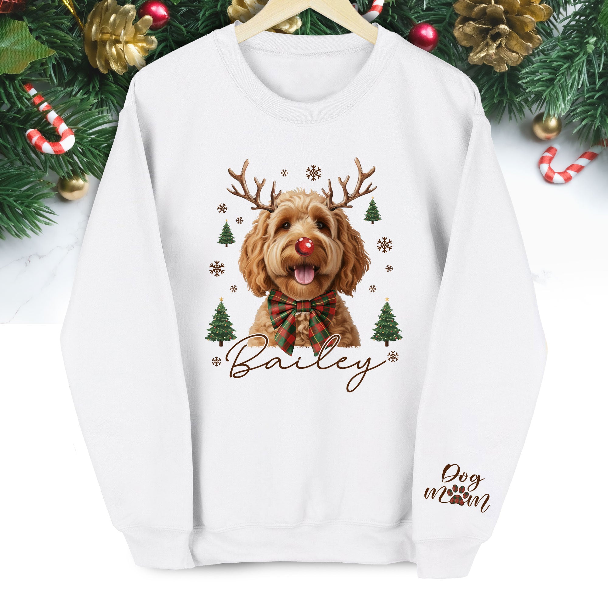 Custom Pet Face Dog Mom Sweatshirt – Personalized Gift for Dog Lovers