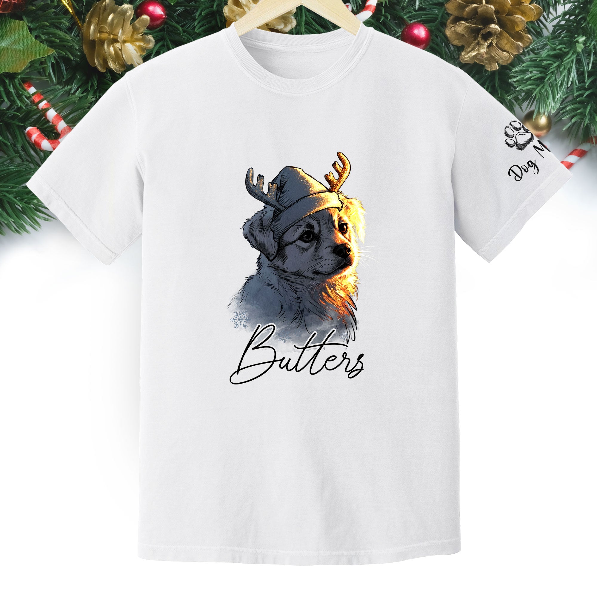 Festive Dog Mom Tee – Christmas Shirt for Women Who Love Their Pup